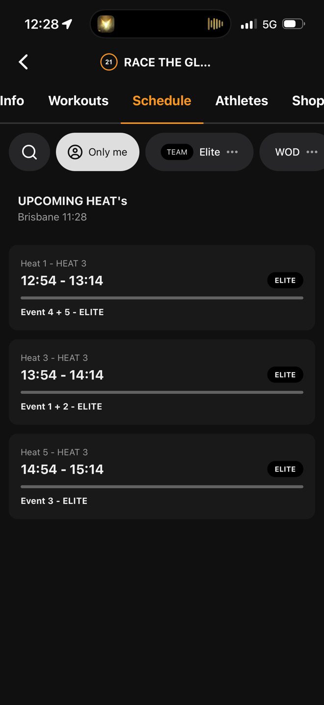 The Schedule tab with Only me on
